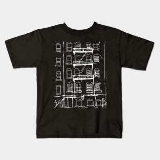 Brooklyn Alley (white ink) Kids T-Shirt